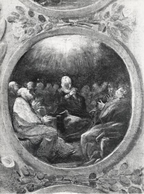 A. Villani e Figli — Pietro Faccini. L'Assunta con gli Apostoli. Quarto Inferiore (Bo) - Parrocchiale — particolare, pentecoste